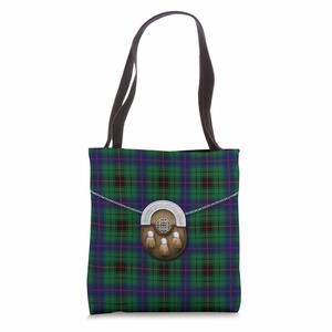 Scottish Clan Davidson Tartan Plaid With Sporran Tote Bag Uwu ;)